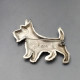 Large Silver Dog Brooch 