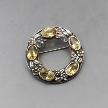 Bernard Instone Style Citrine and Silver Brooch by Shipton and Co