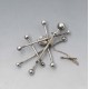 NE FROM  Atomic Tigers Eye Silver Brooch