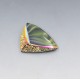 Multi Colour Czech 1950's Futuristic Glass Brooch