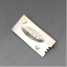 Designer ACG silver modernist brooch