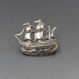 Shipton and Co Silver Mayflower Ship Brooch