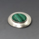 Vintage Malachite and Silver Brooch