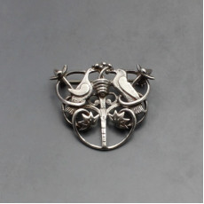Ola Gorie Silver Love Birds Brooch