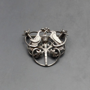 Ola Gorie Silver Love Birds Brooch
