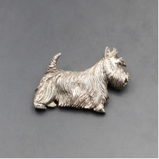 Aiden J Breen Silver Dog Brooch