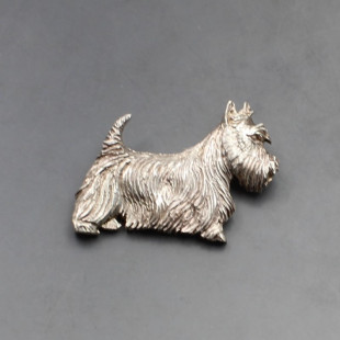 Aiden J Breen Silver Dog Brooch