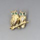 Vintage Camelot Two Owl Brooch