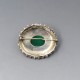 Green Chalcedony Silver Brooch