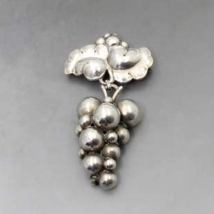 Georg Jensen Silver Grapes Brooch #217B