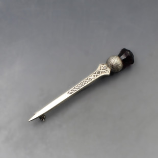 Robert Allison Silver and Amethyst Kilt Pin