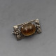 Bernard Instone Style Amber and Silver  Brooch 