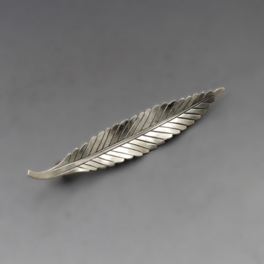 Anton Michelsen Long Silver Leaf Brooch