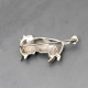 John R Fox Silver Charging Bull Brooch