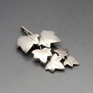 Geoffrey Bellamy  Silver Leaves Brooch