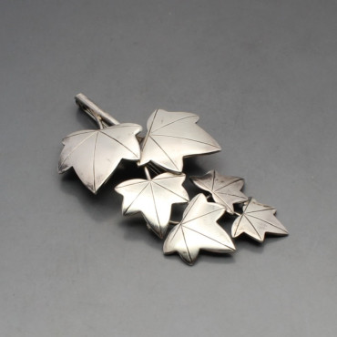 Geoffrey Bellamy  Silver Leaves Brooch