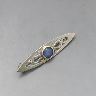 Malcolm Gray Ortak Agate Silver Brooch