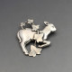 Georg Jensen Large Silver Lamb and Ivy Brooch