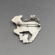 Georg Jensen Large Silver Lamb and Ivy Brooch