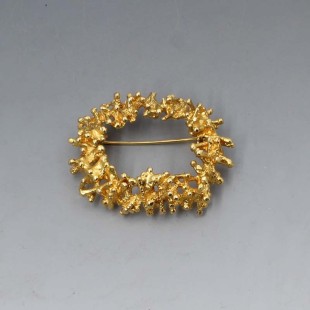 Designer Modernist Gold Vermeil Brooch 1968