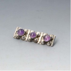 Silver and Amethyst Mexican Brooch 1940'S