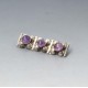   Vintage Mexican Silver Amethyst Brooch