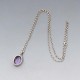 Amethyst Oval Silver Pendant Necklace