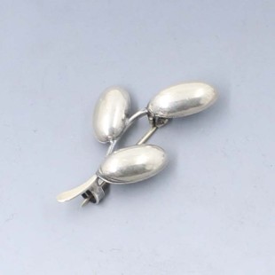 Carl Ove Frydensberg Three Flower Silver Brooch