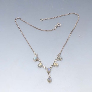  Labradorite Drops and Sterling Silver Necklace