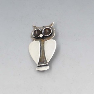 Sterling Silver Owl Brooch