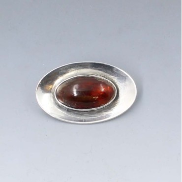 NE FROM Amber Oval Disc Brooch