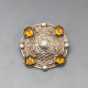 Scottish Silver and Citrine Shield Brooch