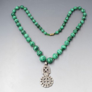  Malachite Beads Pendant Necklace