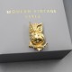 Owl Brooch with Crystal Eyes