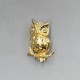 Owl Brooch with Crystal Eyes