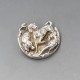 Solid Sterling Silver Hunting Brooch 