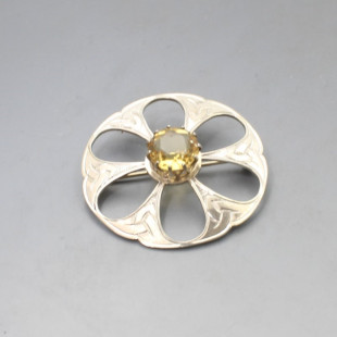 JOHN HART Iona Citrine and Silver Brooch