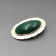 Green Agate Silver Mexico Brooch