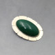 Green Agate Silver Mexico Brooch