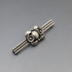 NE FROM Silver Floral Brooch