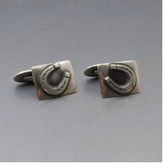 NE From Silver Horseshoe Cufflinks