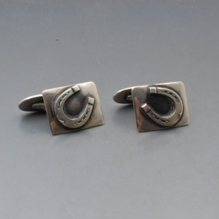 NE From Silver Horseshoe Cufflinks