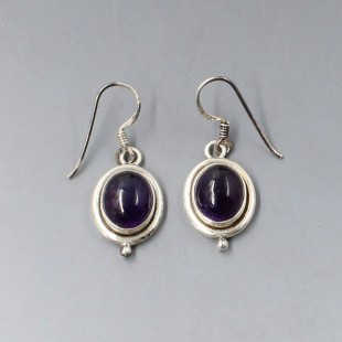 Amethyst and Silver Drop Earrings