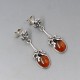  Art Nouveau Style Amber Silver Earrings