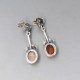 Art Nouveau Style Amber Silver Earrings