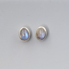 Moonstone Silver Stud Earrings