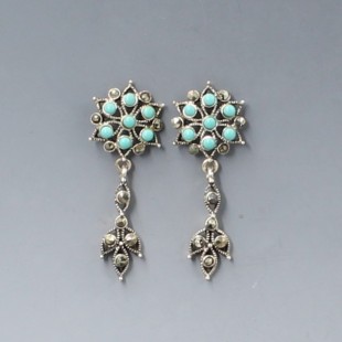 Vintage Turquoise and Sterling Silver Earrings