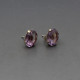 Amethyst and Silver Stud Earrings