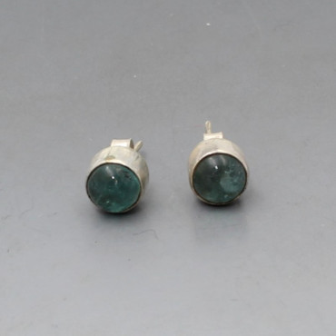 Small Apatite Silver Stud Earrings