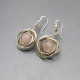 Rose Quartz and Silver Swirl Earrings